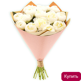 Букет из белых пионов